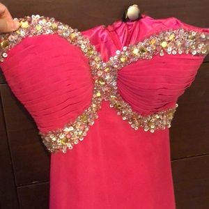 Beautiful fuchsia gown with sweetheart neckline